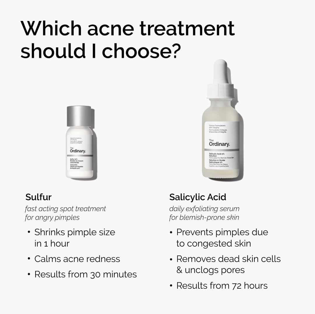 image:imageThe Ordinary Sulfur 10 PowdertoCream Acne Spot Treatment Concentrate Reduces Pimple Size and Zit Redness 018 Oz018 Ounce Pack of 2