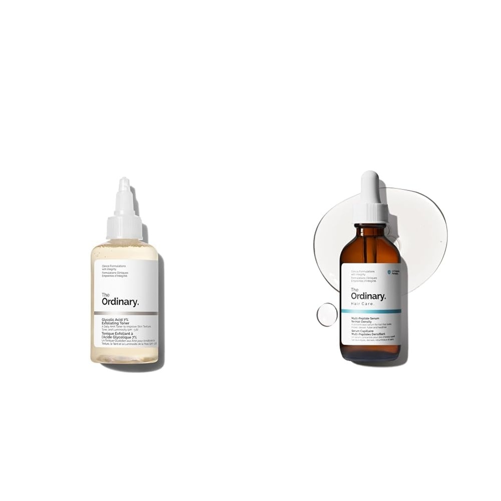 image:imageThe Ordinary Hair and Scalp Collection Haircare Set Glycolic Acid 7 Exfoliating Toner and MultiPeptide Serum for Hair Density