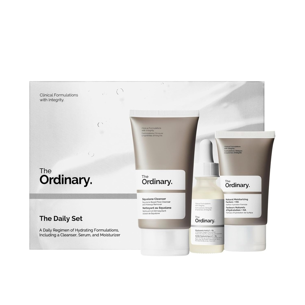 image:imageThe Ordinary The Daily Set Daily Skincare Routine with Squalane Cleanser Hyaluronic Acid 2 B5 and Natural Moisturizing Factors HA Skin Care Set