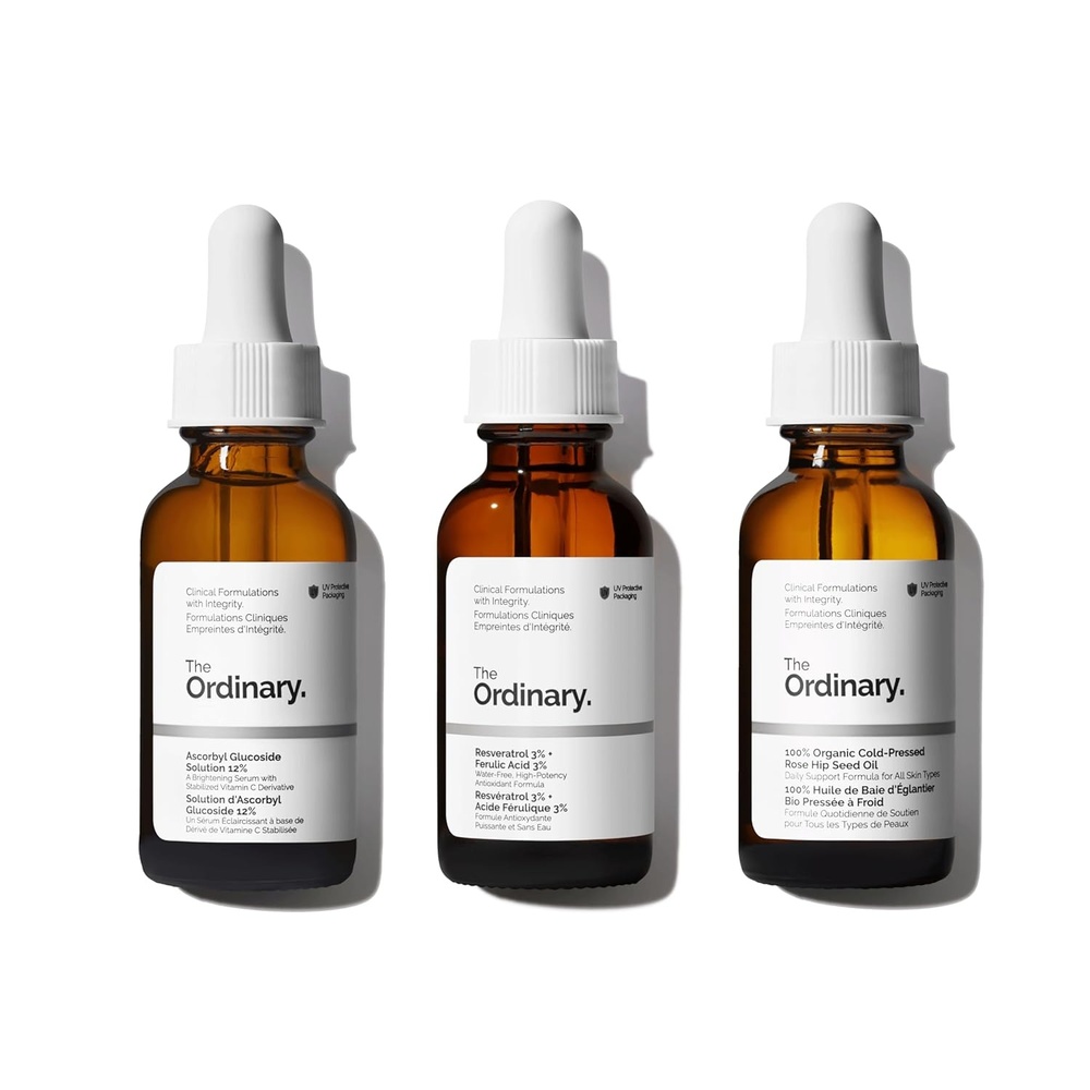 image:imageThe Ordinary Antioxidant Collection Skin Care Bundle Set For Age Support Ascorbyl Glucoside Solution 12 Resveratrol 3 Ferulic Acid 3 100 Organic ColdPressed Rose Hip Seed Oil